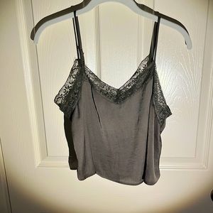 Wild Fable lace trim green tank top